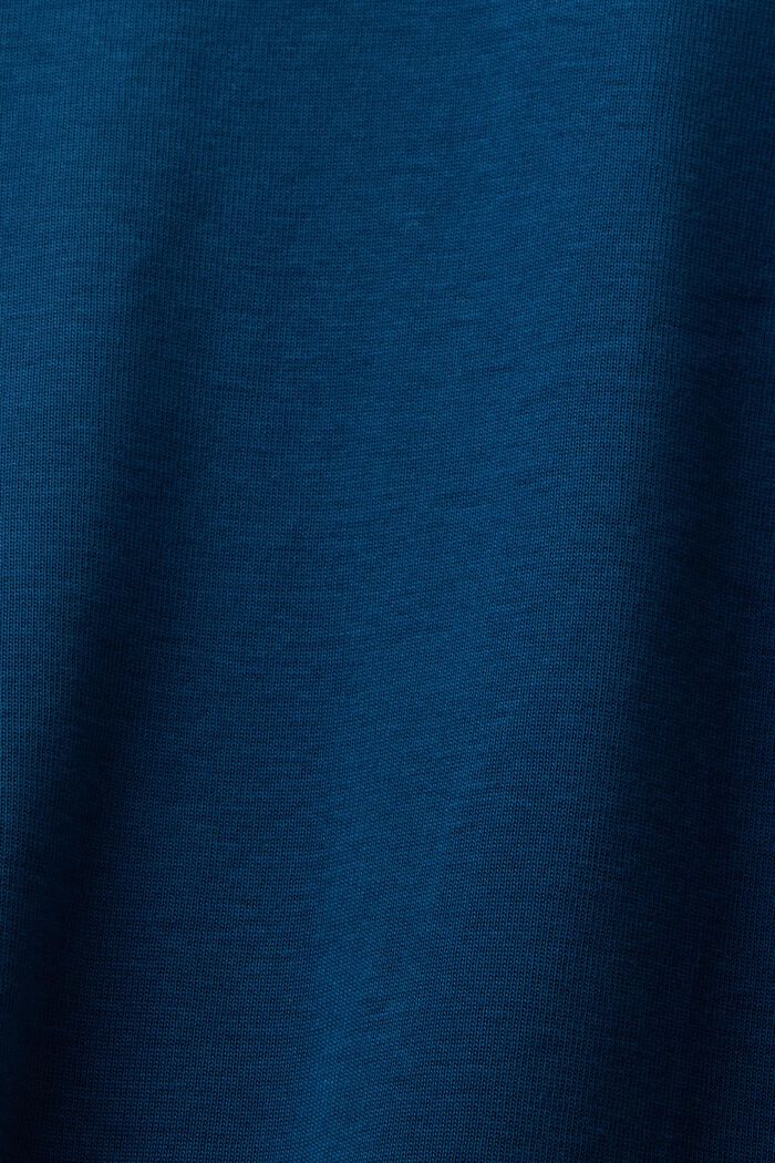 Bluzka z długim rękawem i logo z bawełny organicznej, PETROL BLUE, detail image number 6