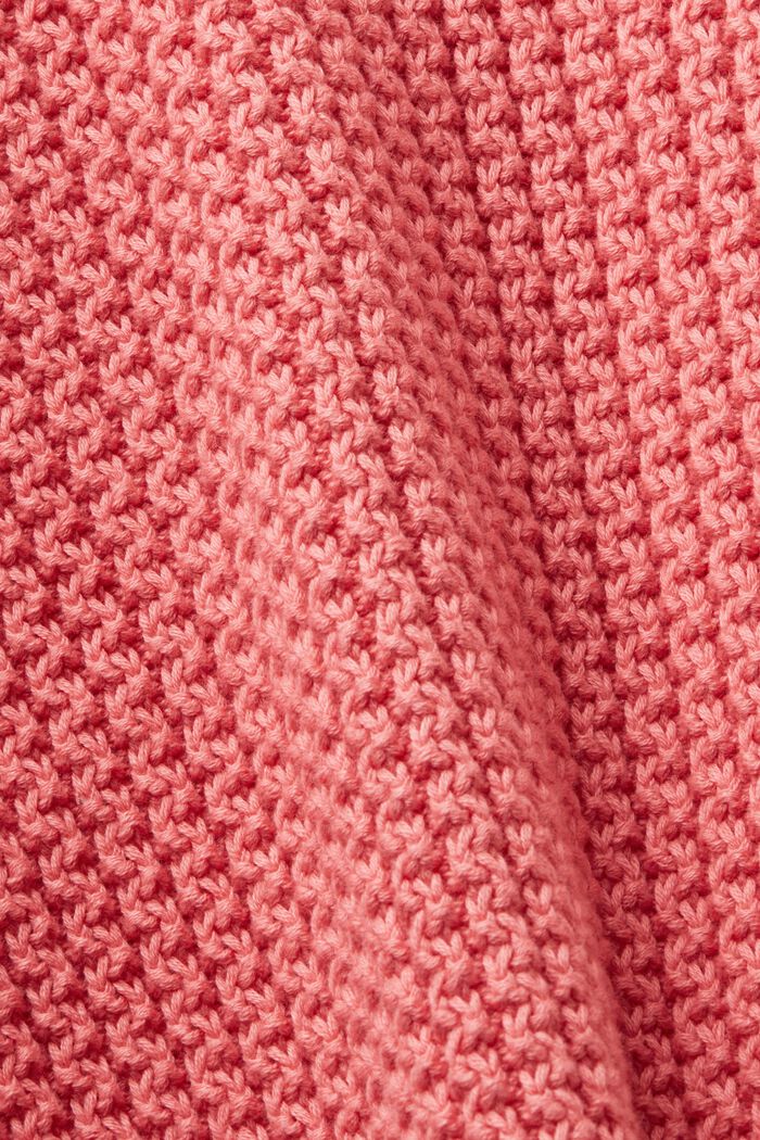 Sweter z okrągłym dekoltem z fakturowanej dzianiny, PINK, detail image number 4