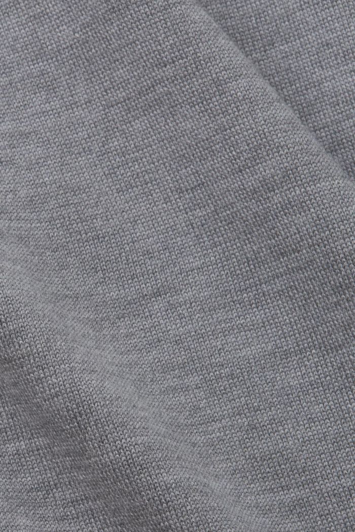 Wełniany sweter z okrągłym dekoltem, GREY, detail image number 5