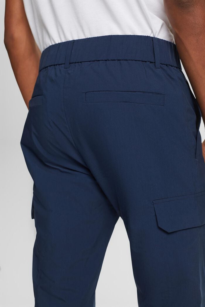 Spodnie bojówki z elastycznym pasem, NAVY, detail image number 4