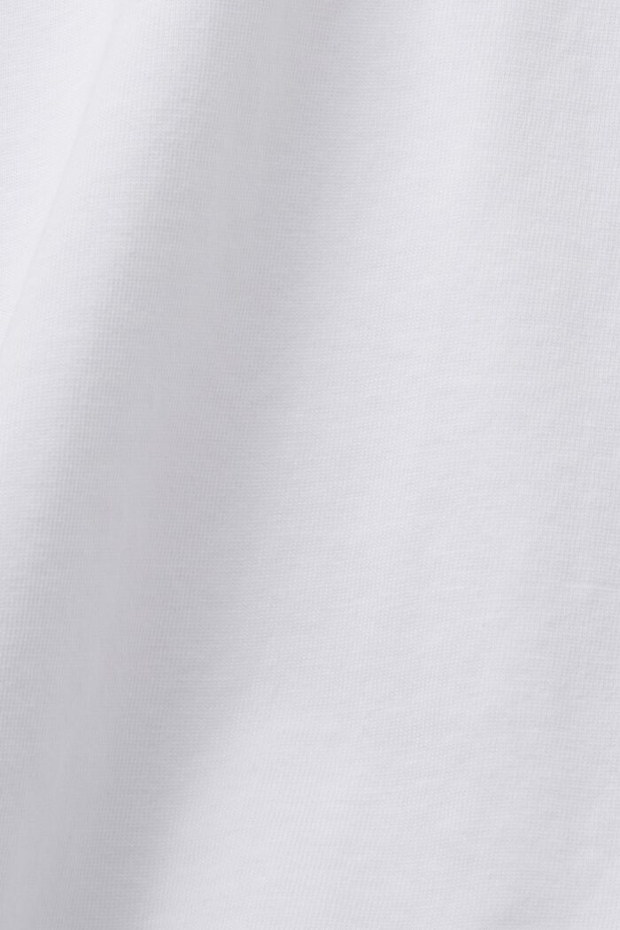 Krótki T-shirt oversize w paski, 100% bawełny, WHITE, detail image number 4