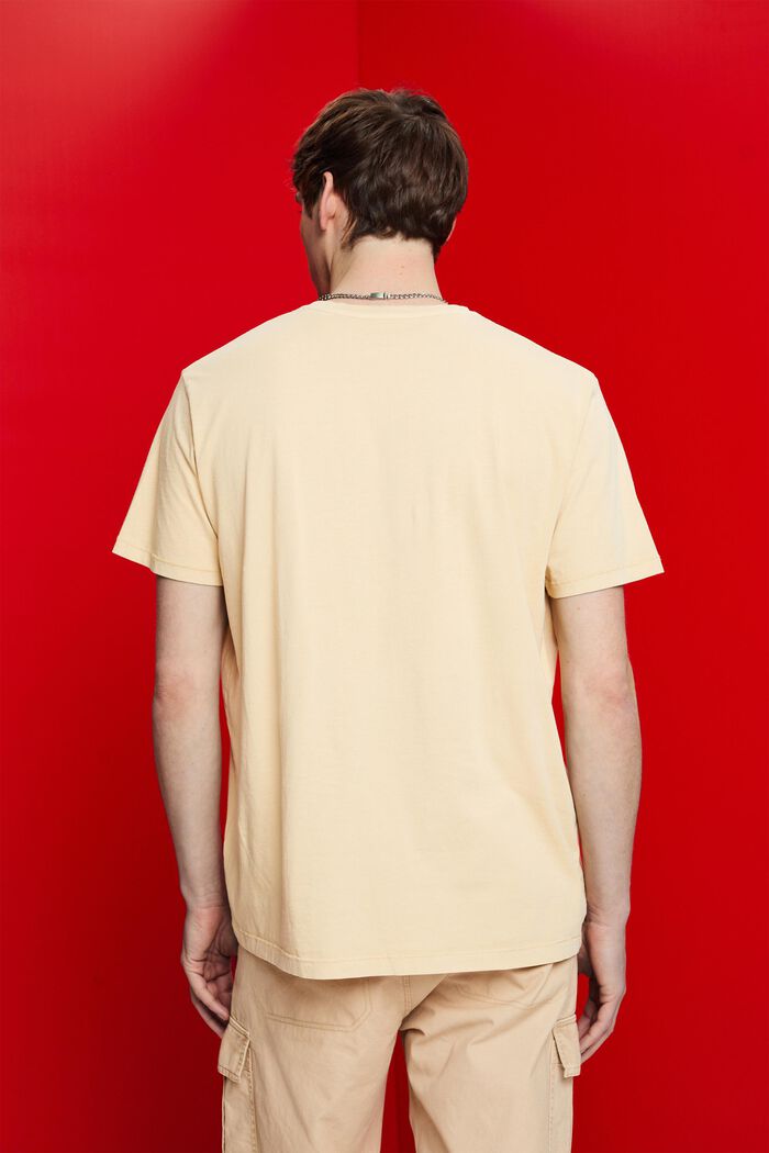 T-shirt z efektem sprania, 100% bawełny, SAND, detail image number 3