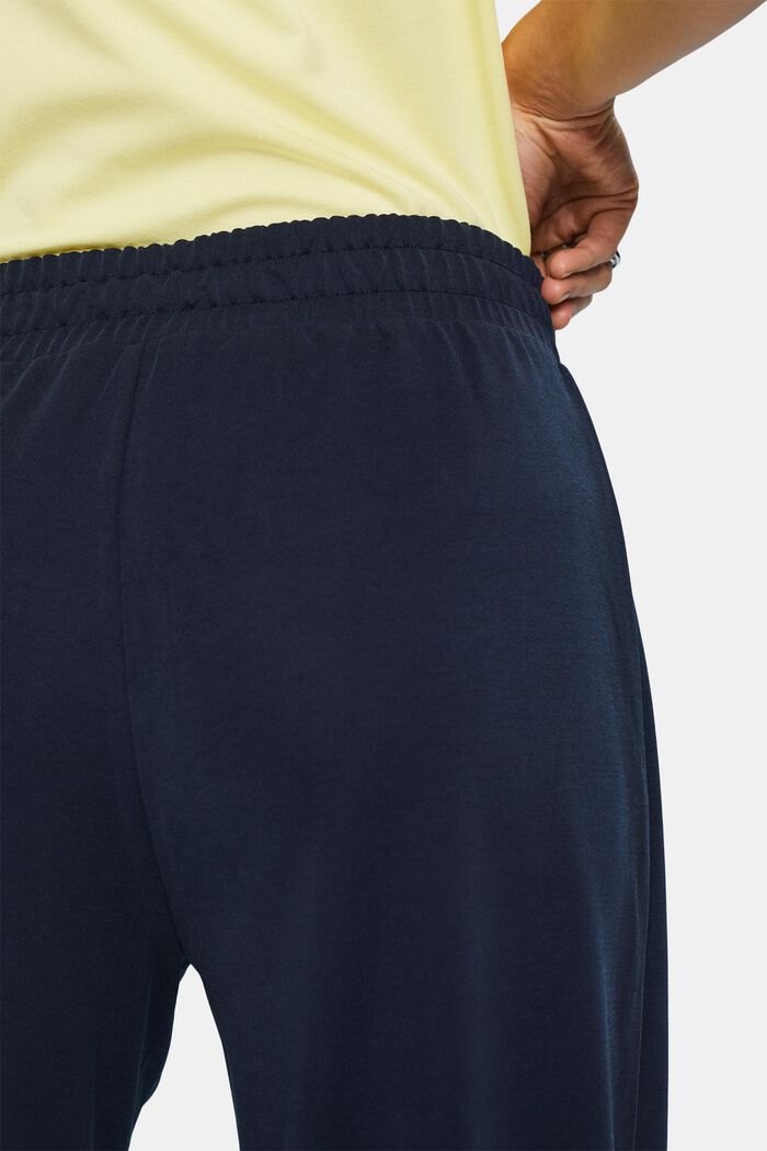 Spodnie bez zapięcia z szerokimi nogawkami i przeszyciami, NAVY, detail image number 3