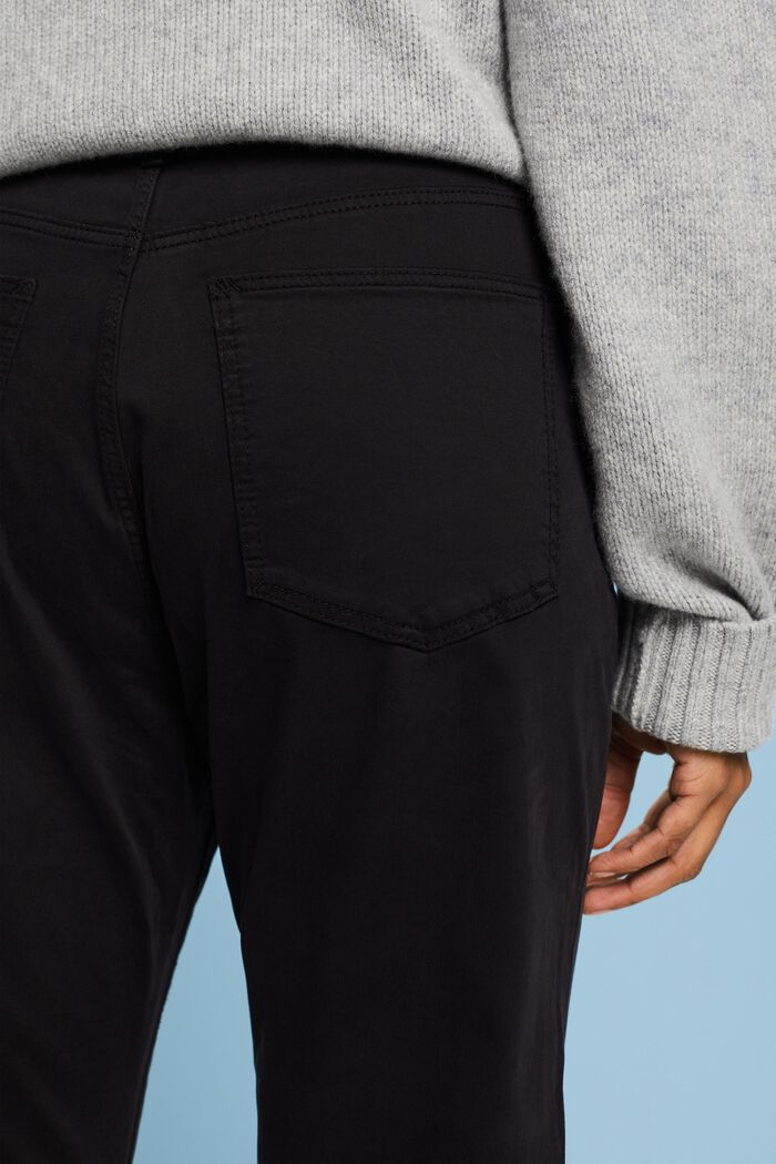 Spodnie z diagonalu, fason slim fit, BLACK, detail image number 4
