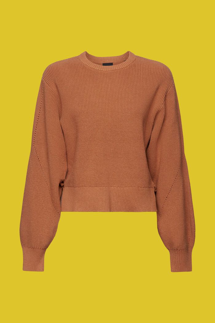Sweter z koronkowym detalem z mieszanki z kaszmirem, TOFFEE, detail image number 7