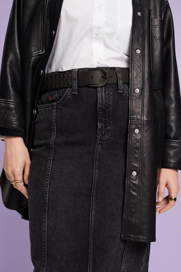 Belts leather, BLACK, detail image number 2