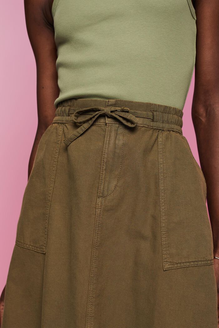 Spódniczka mini z elastycznym pasem, KHAKI GREEN, detail image number 2