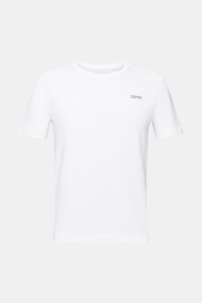 Logowany T-shirt z bawełnianego dżerseju, WHITE, detail image number 6