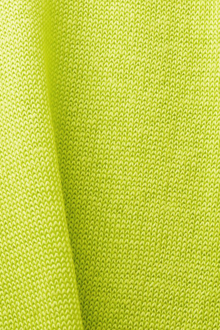 Lniany sweter z okrągłym dekoltem, LIME GREEN, detail image number 4