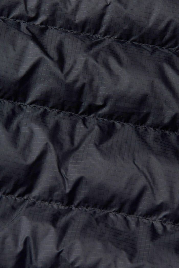 Pikowana kurtka z kapturem, BLACK, detail image number 4