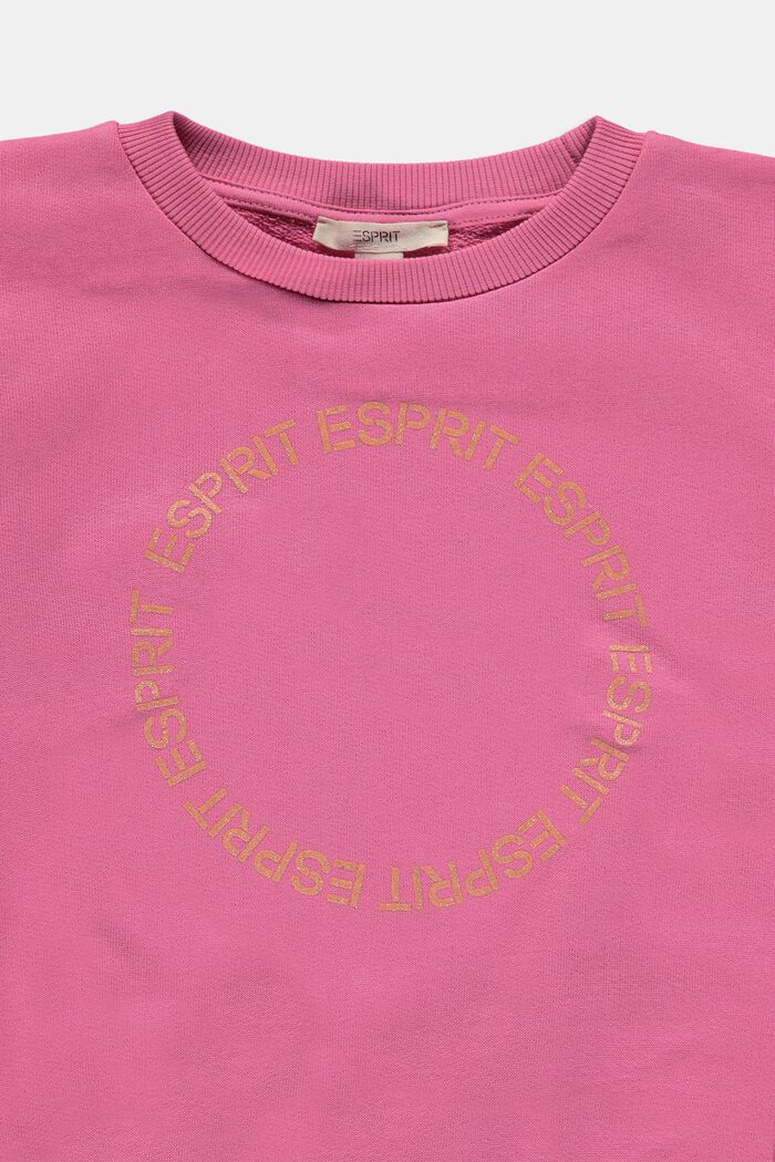 Bawełniana bluza z logo na piersi, PINK FUCHSIA, detail image number 2