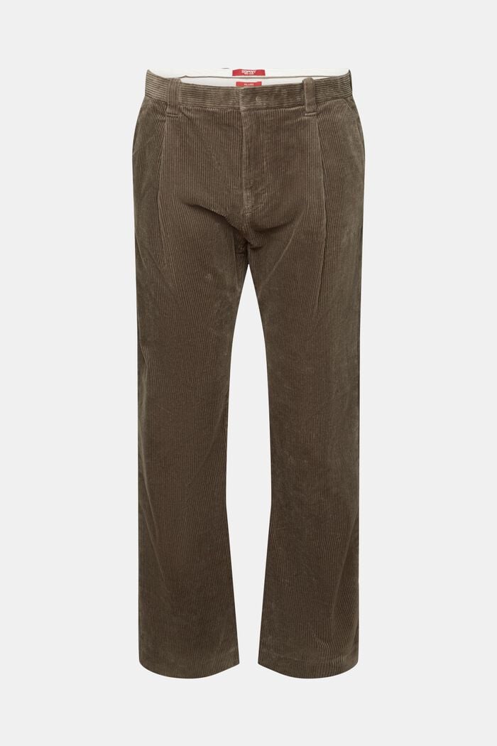 Sztruksowe spodnie z szerokimi nogawkami, BROWN GREY, detail image number 7