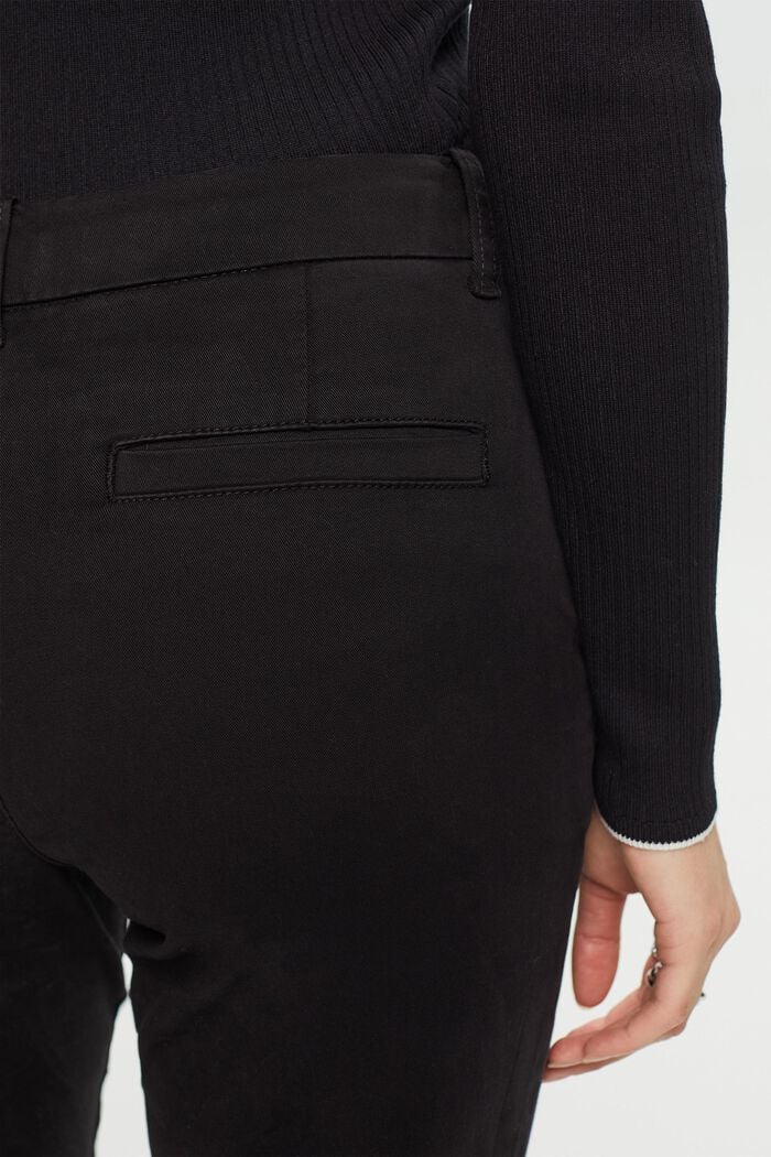 Elastyczne spodnie chino, mieszanka bawełniana, BLACK, detail image number 4