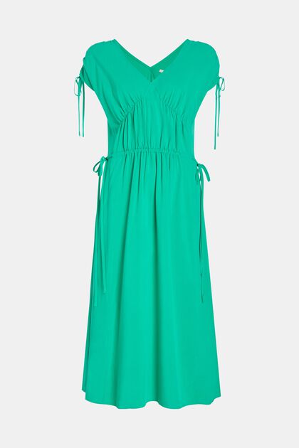 Sukienka z dekoltem w serek Rayon silk, GREEN, overview