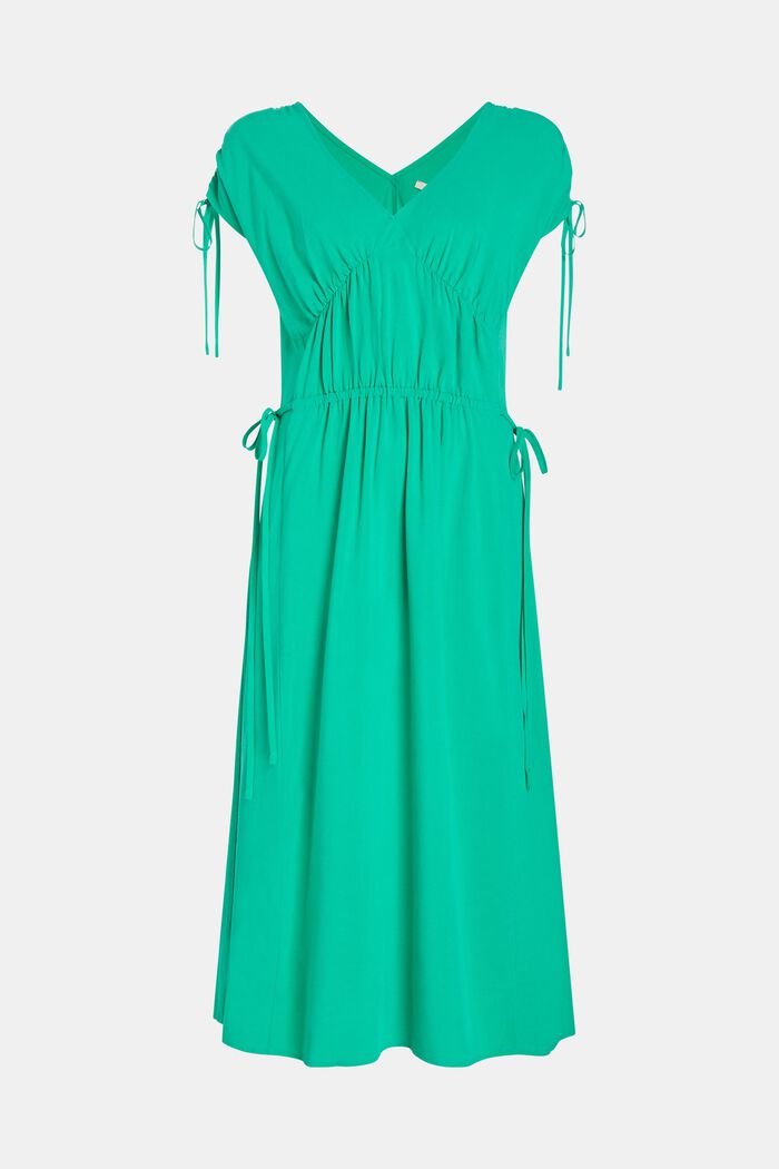 Sukienka z dekoltem w serek Rayon silk, GREEN, detail image number 4