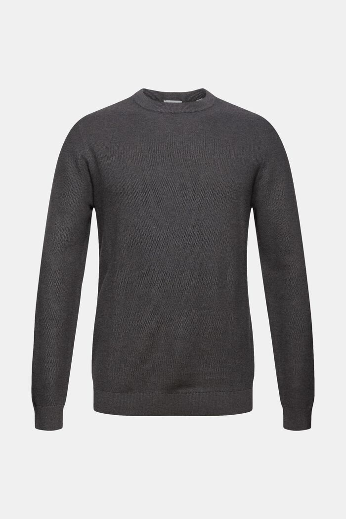 Sweter z fakturą, 100% bawełny ekologicznej, DARK GREY, detail image number 5