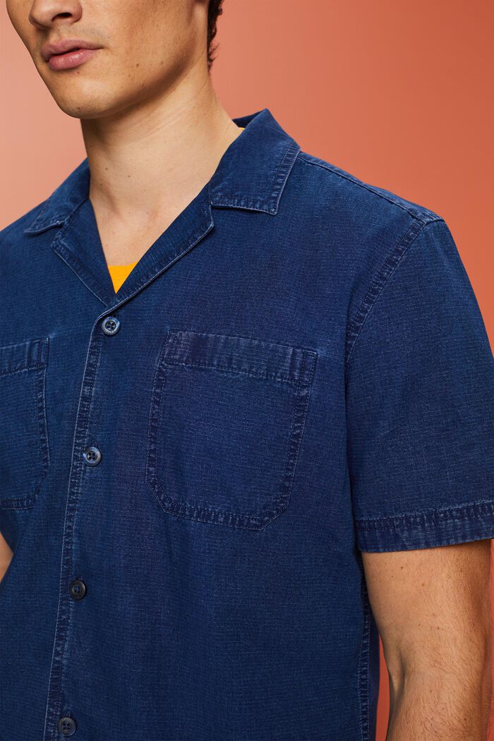 Koszula dżinsowa z krótkim rękawem, 100% bawełny, BLUE DARK WASHED, detail image number 2