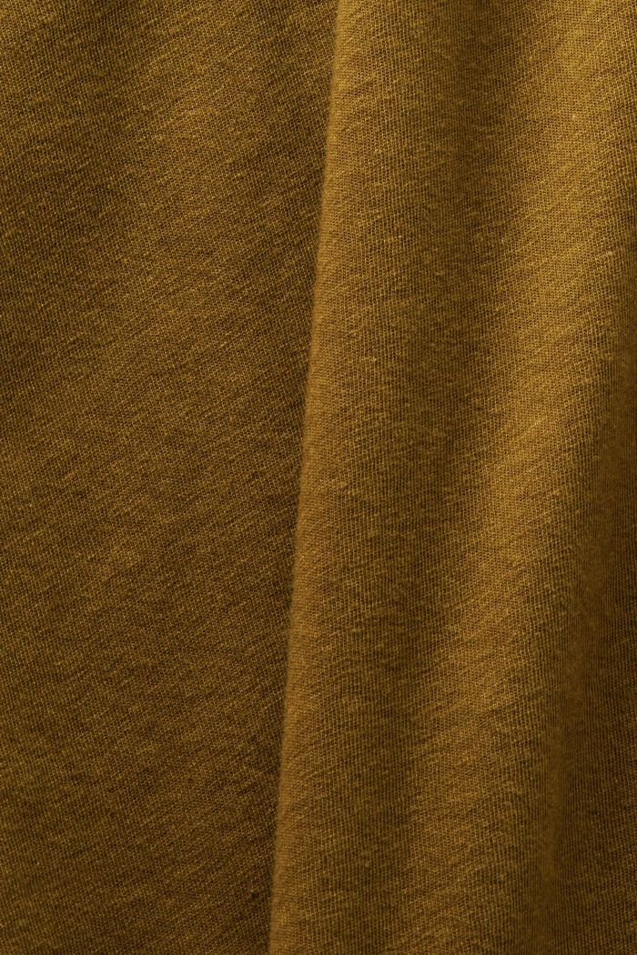 Koszulka polo z bawełny i lnu, OLIVE, detail image number 4
