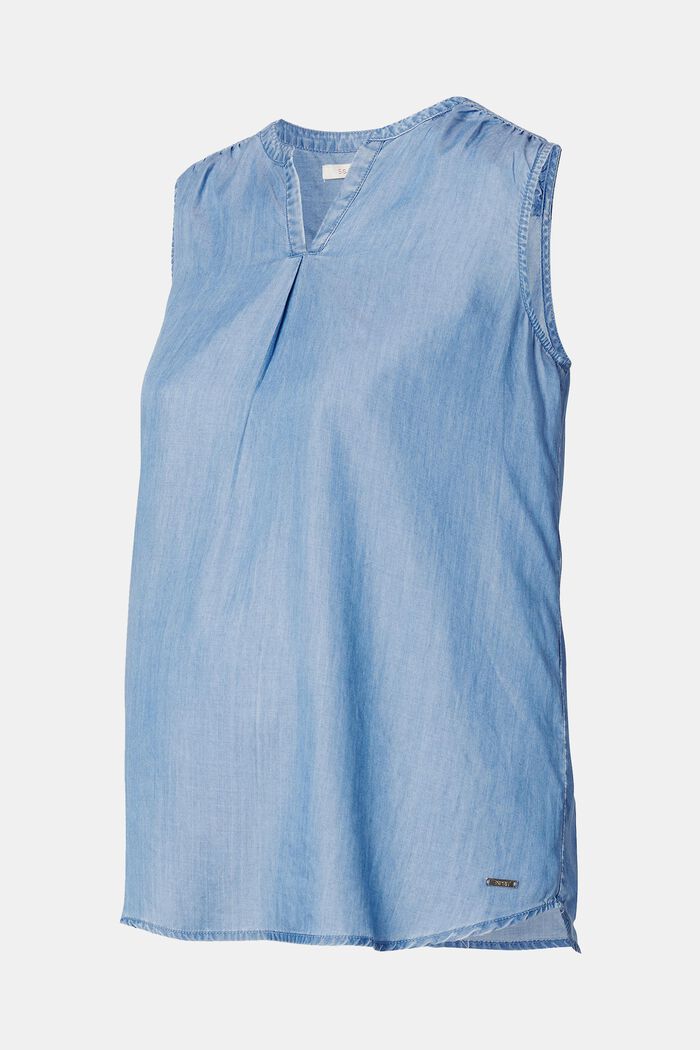 Z tkaniny TENCEL™: zwiewny top w dżinsowym stylu, BLUE MEDIUM WASHED, detail image number 5