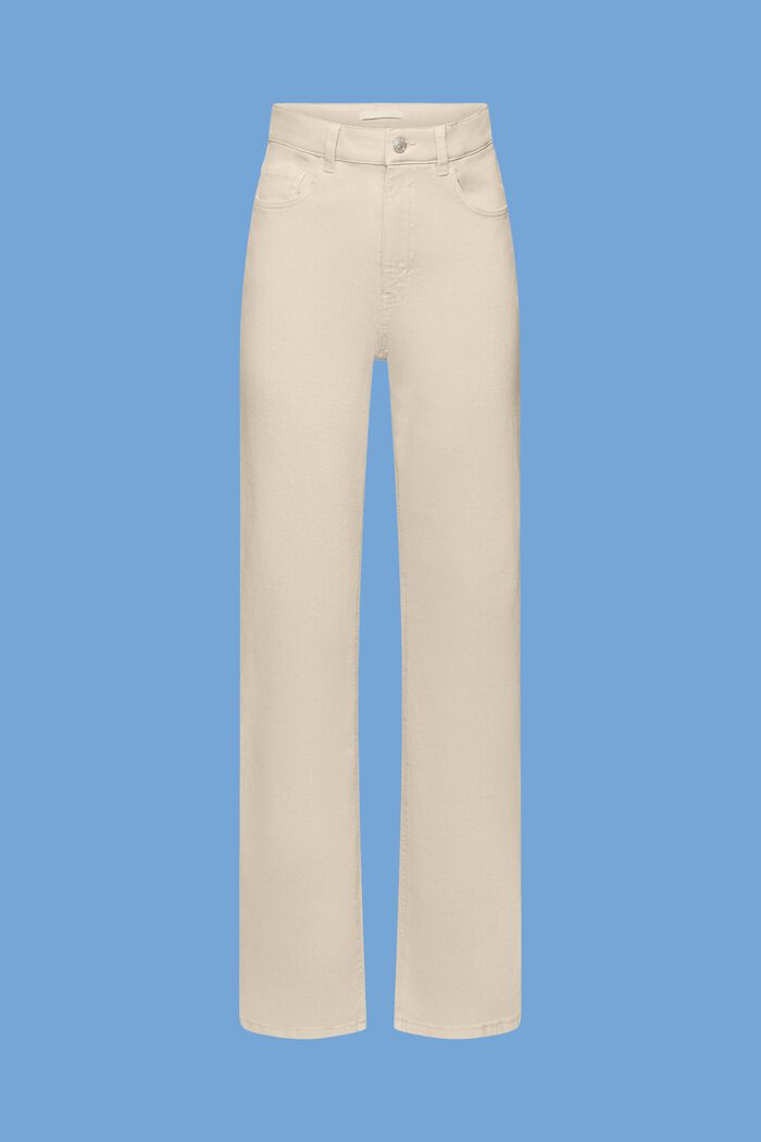 Spodnie z wysokim stanem i prostymi nogawkami, LIGHT TAUPE, detail image number 5