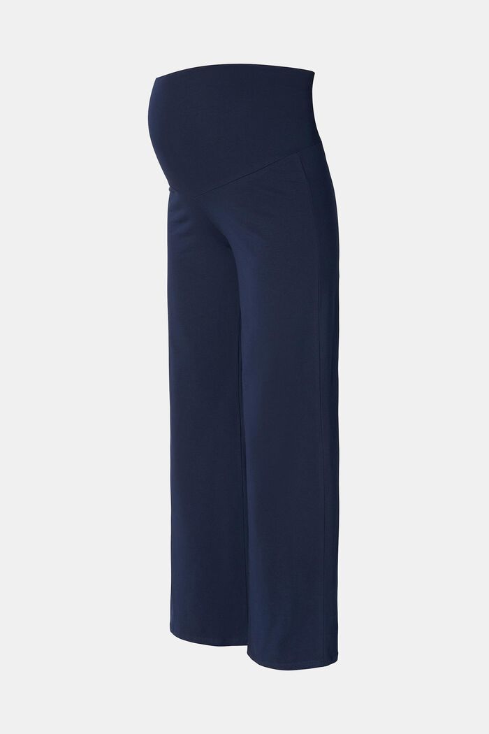 Spodnie z dżerseju z panelem na brzuch, bawełna organiczna, NIGHT BLUE, detail image number 4