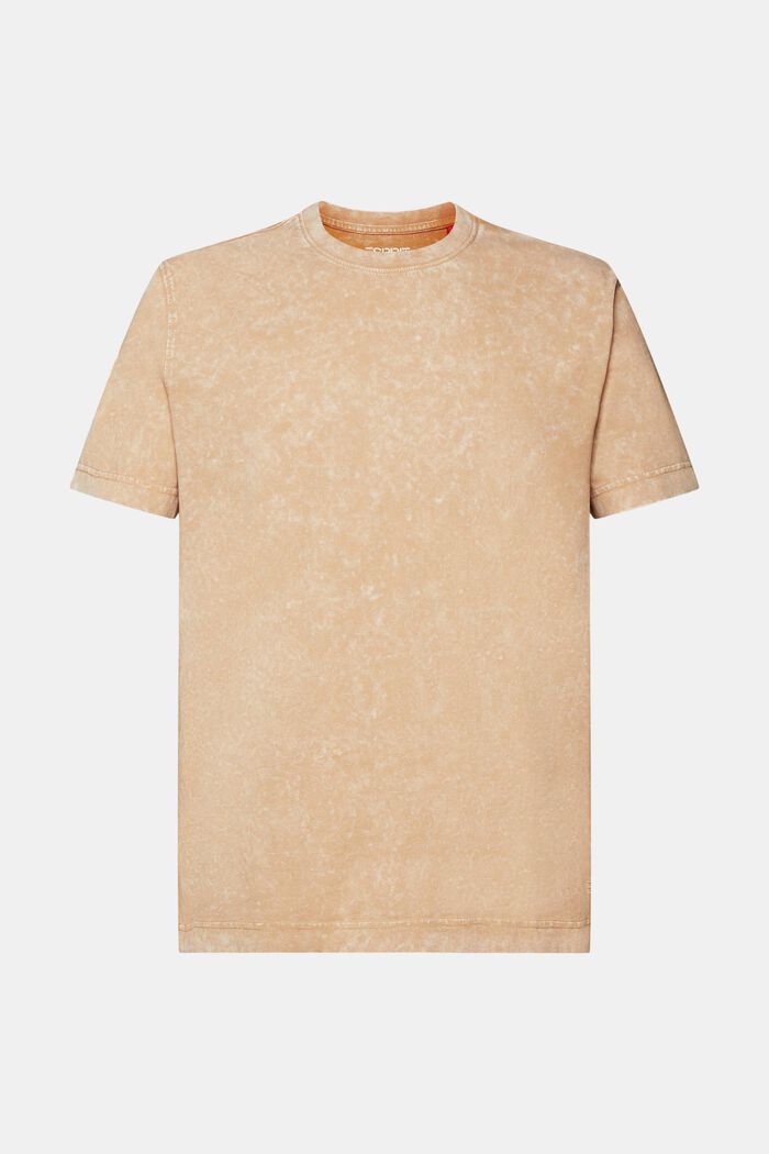 T-shirt z efektem stone washed, 100% bawełny, BEIGE, detail image number 5