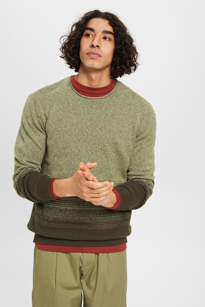 Sweter z bawełny, KHAKI GREEN, detail image number 0