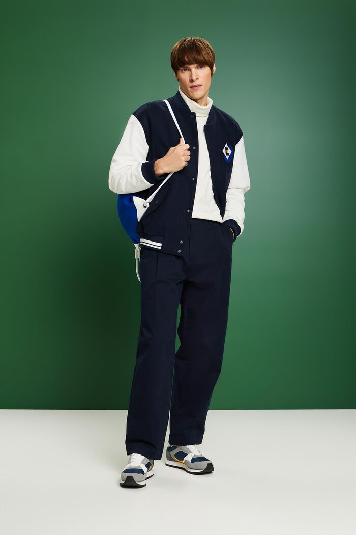 Spodnie chino z szerokimi nogawkami, NAVY, detail image number 1