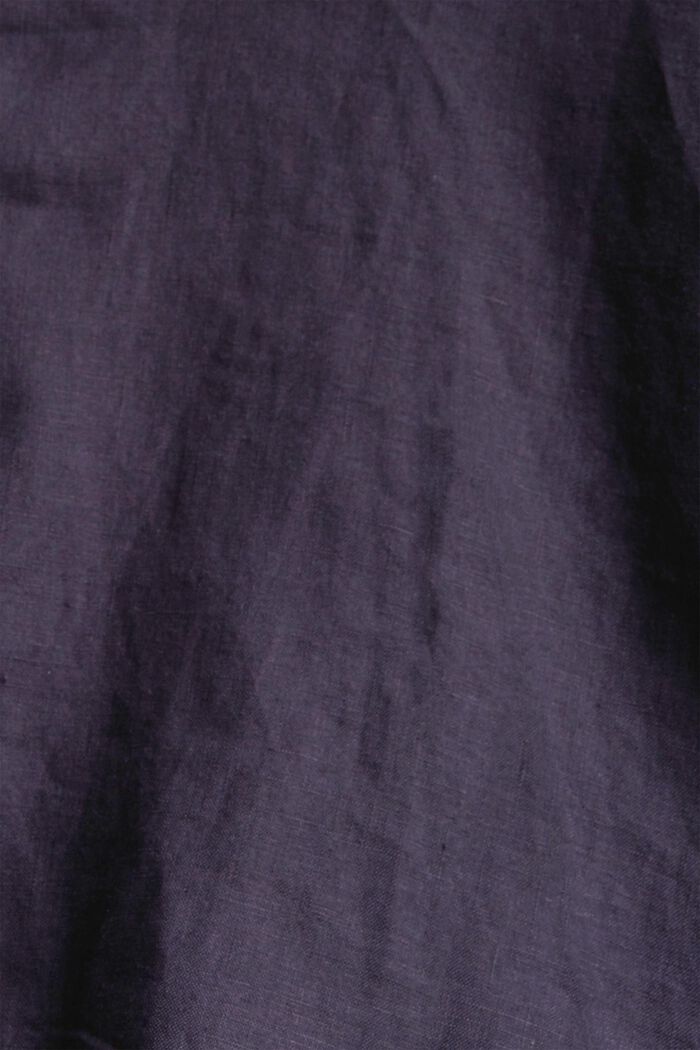 Bluzka ze 100% lnu, ANTHRACITE, detail image number 4