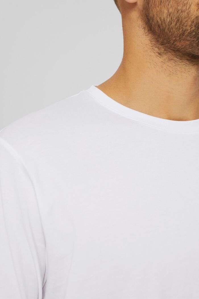 Jerseyowa bluzka z długim rękawem ze 100% bawełny ekologicznej, WHITE, detail image number 1