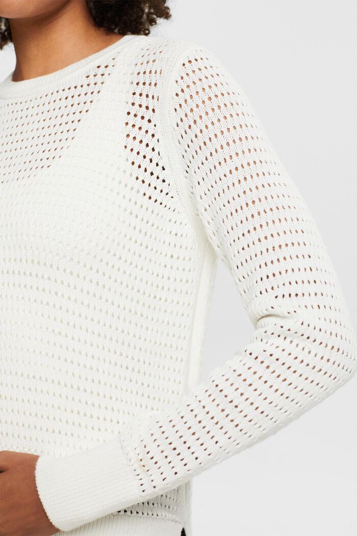 Sweter z siateczki, OFF WHITE, detail image number 3