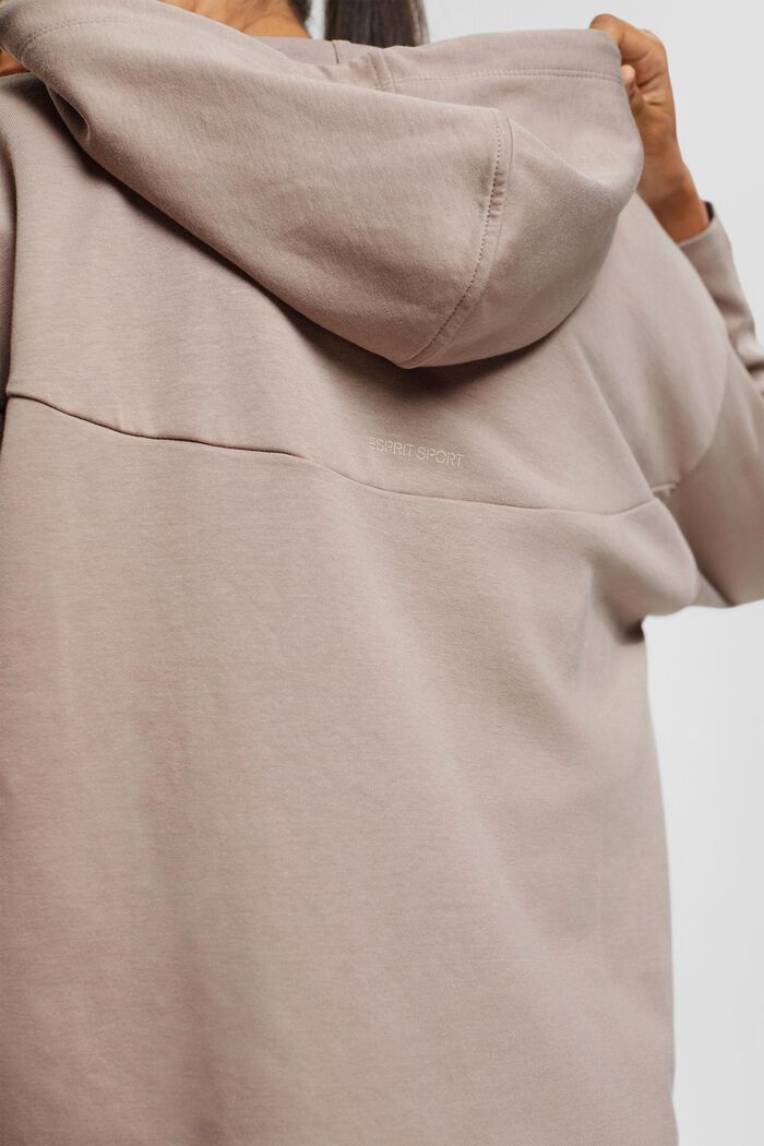 Bluza z kapturem z miękkiej w dotyku dzianiny dresowej, mieszanka z bawełną ekologiczną, BEIGE, detail image number 6