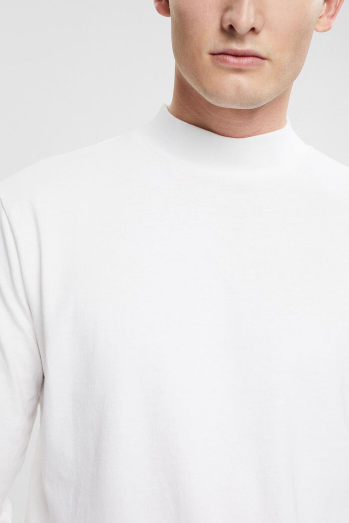Koszulka z długim rękawem ze stójką, WHITE, detail image number 0