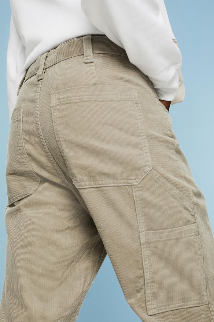 Sztruksy inspirowane spodniami roboczymi, PASTEL GREY, detail image number 3