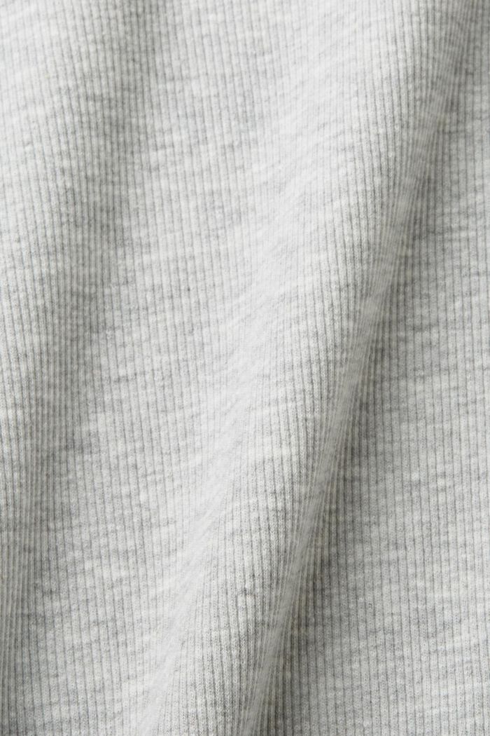 T-shirt z prążkowanego jerseyu, mieszanka z bawełną, LIGHT GREY, detail image number 5