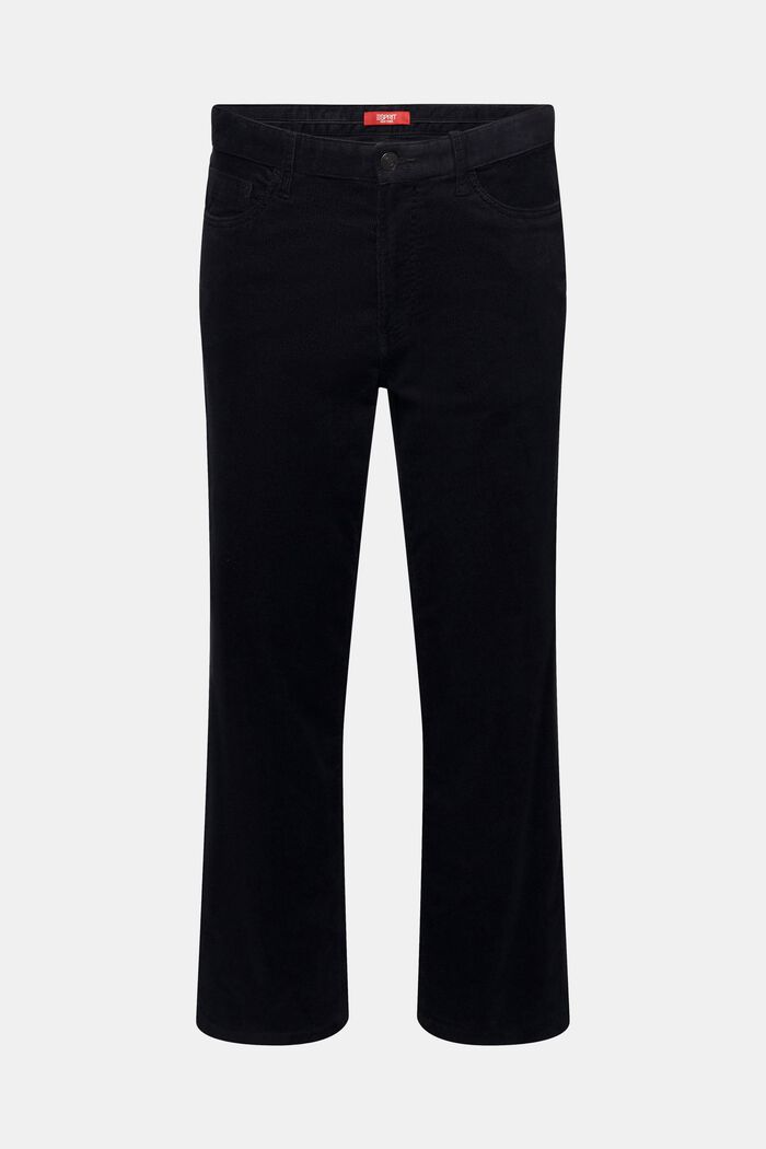 Sztruksowe spodnie, straight fit, BLACK, detail image number 7