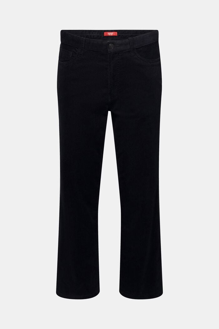Sztruksowe spodnie, straight fit, BLACK, detail image number 7