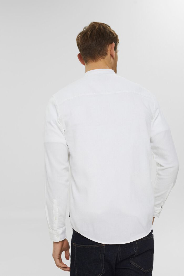 Koszula bawełniana ze stójką, WHITE, detail image number 3