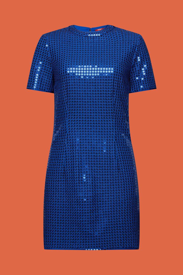 Cekinowa sukienka mini, BRIGHT BLUE, detail image number 6