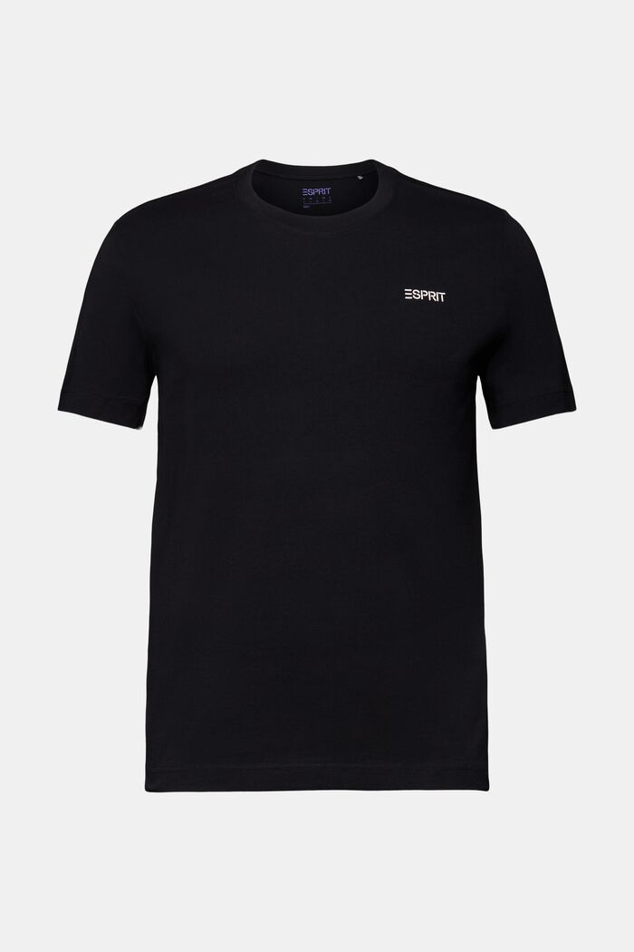 Logowany T-shirt z bawełnianego dżerseju, BLACK, detail image number 5