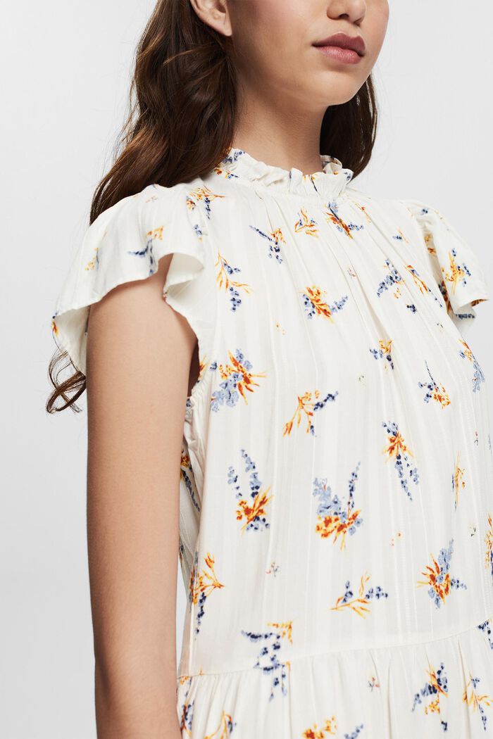 Sukienka z kwiatowym wzorem, LENZING™ ECOVERO™, OFF WHITE, detail image number 3