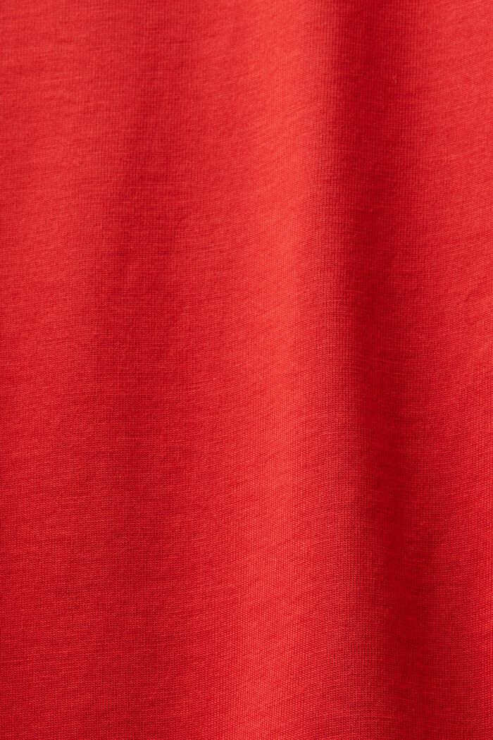 T-shirt z nadrukiem z bawełny pima, unisex, DARK RED, detail image number 5