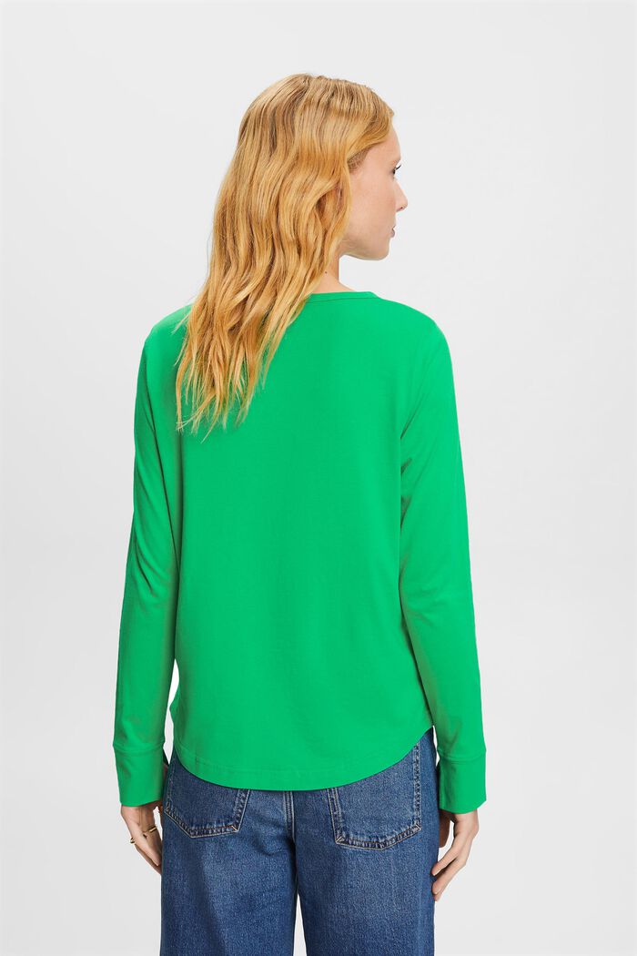 Bawełniany top henley, GREEN, detail image number 4