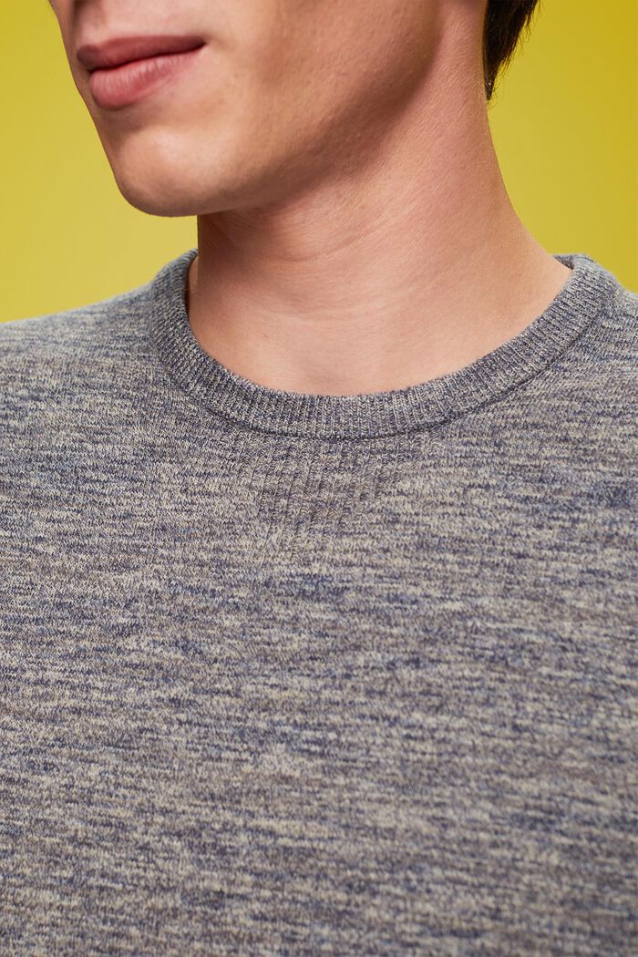 Melanżowy sweter z krótkim rękawem, NAVY, detail image number 2
