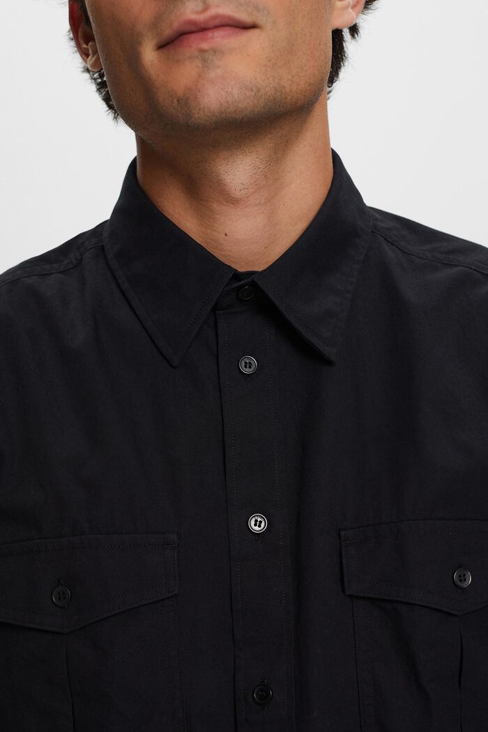 Koszula w stylu utility z bawełny, BLACK, detail image number 2