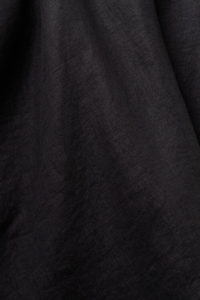 Spódnica midi z lnu o linii A, BLACK, detail image number 5