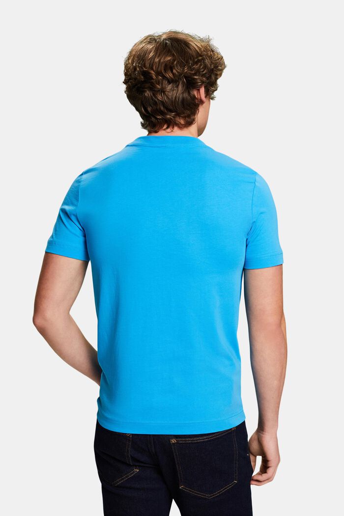 Logowany T-shirt z bawełnianego dżerseju, BLUE, detail image number 3
