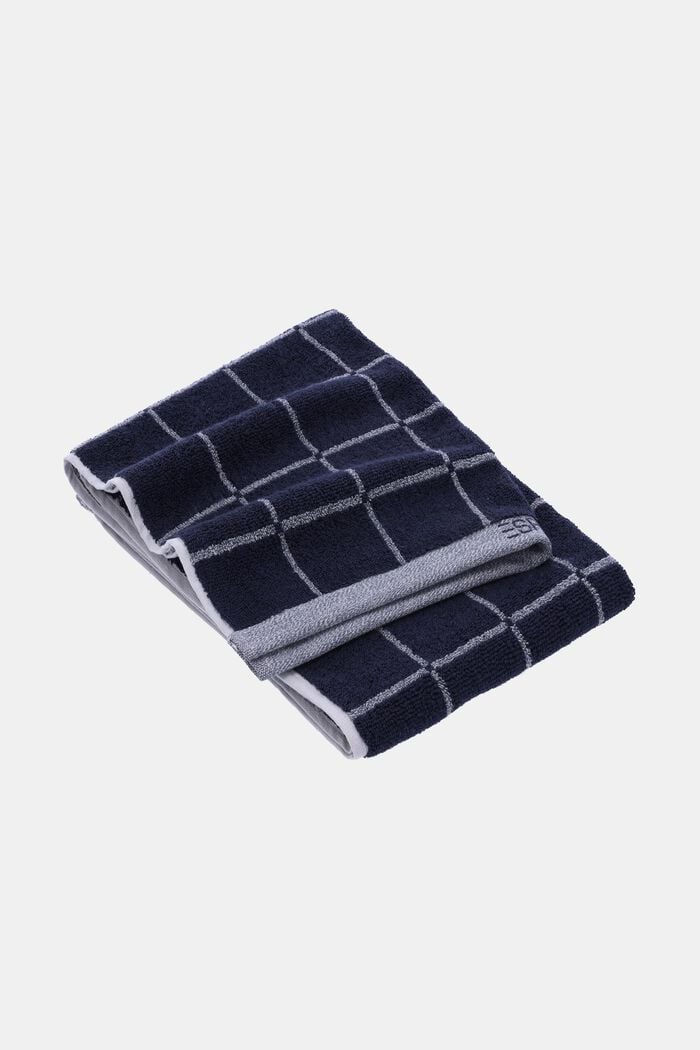Melanżowy ręcznik kąpielowy w kratkę, NAVY BLUE, detail image number 0