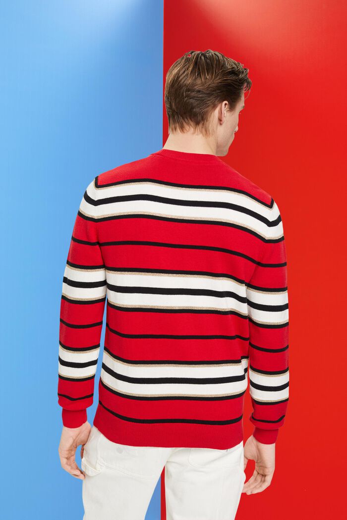 Sweter w paski z kaszmirem, RED, detail image number 3