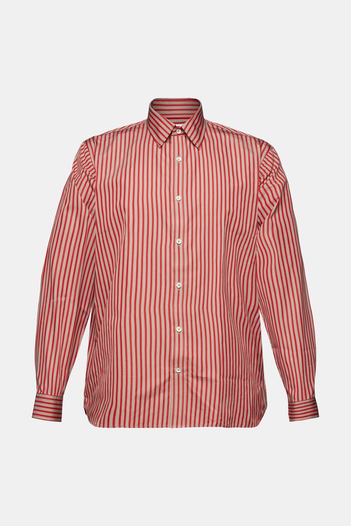 Koszula w paski z popeliny, DARK RED, detail image number 6